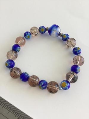 Beautiful blue stretchy fashion beaded bracelet