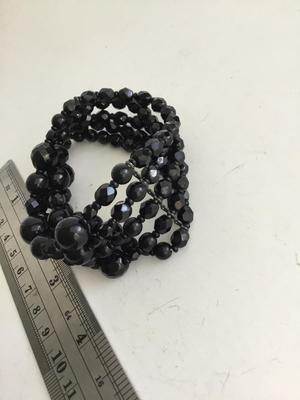 Multilayer black fashion stretchy bracelet