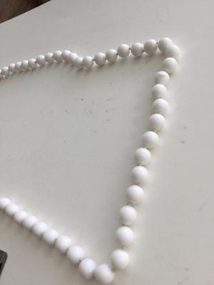 Vintage clasp white beaded long necklace