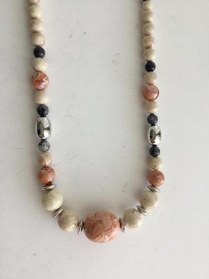 Colorful beaded statement vintage necklace