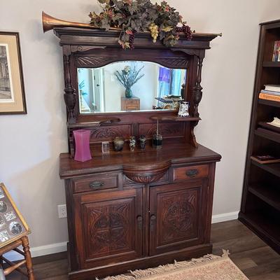 Antique Ornate Sideboard Buffet
