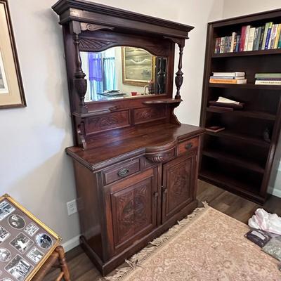 Antique Ornate Sideboard Buffet