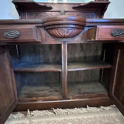 Antique Ornate Sideboard Buffet