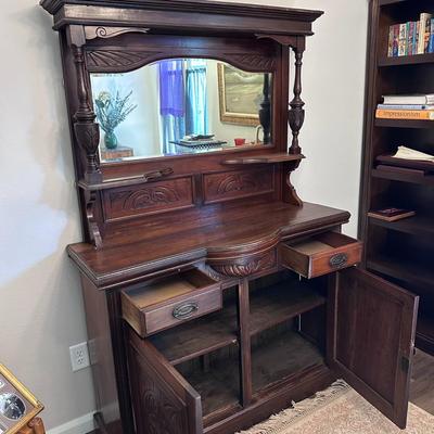 Antique Ornate Sideboard Buffet