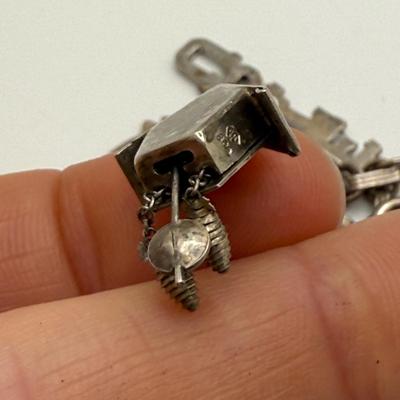 Vintage Sterling Charm Bracelet with Bulova & Gramercy Watches (ST-HS)