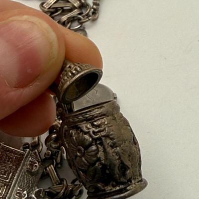 Vintage Sterling Charm Bracelet with Bulova & Gramercy Watches (ST-HS)