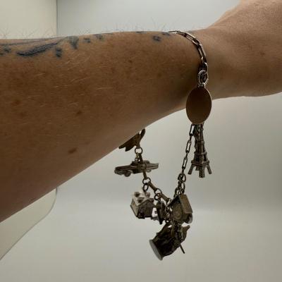 Vintage Sterling Charm Bracelet with Bulova & Gramercy Watches (ST-HS)