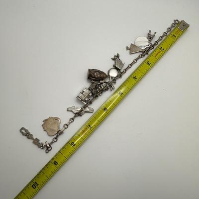 Vintage Sterling Charm Bracelet with Bulova & Gramercy Watches (ST-HS)