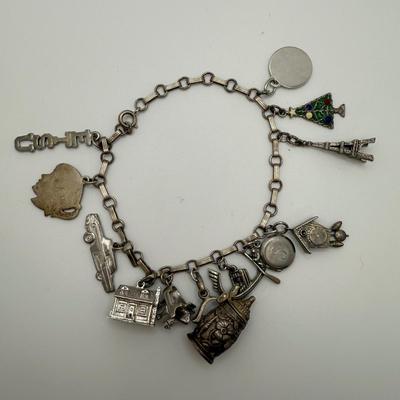 Vintage Sterling Charm Bracelet with Bulova & Gramercy Watches (ST-HS)
