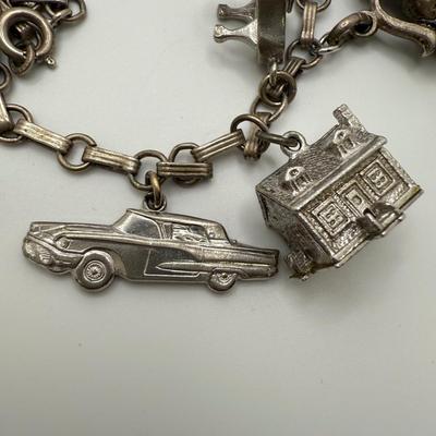 Vintage Sterling Charm Bracelet with Bulova & Gramercy Watches (ST-HS)
