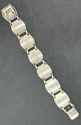 Vintage Paris France Tourist Silver-tone Panel Bracelet