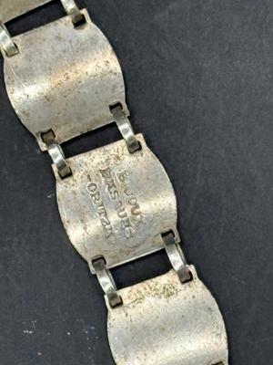Vintage Paris France Tourist Silver-tone Panel Bracelet