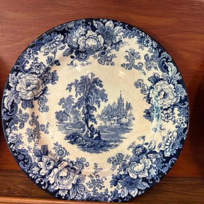 Lot of 7: blue/white english dishes