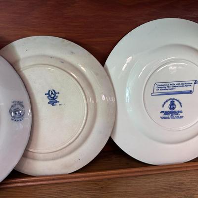 Lot of 7: blue/white english dishes