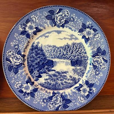 Lot of 7: blue/white english dishes