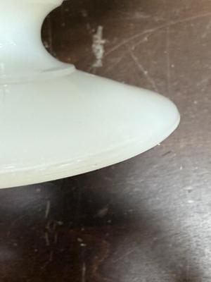 Vintage Anchor Hocking Old Colony Open Lace Edge Milk Glass Compote NO LID