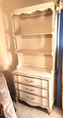 Lot #158 Vintage French Provincial Chest/Bookcase Combo