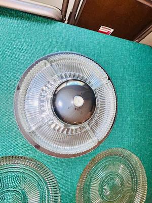 LAZY SUSAN HORS D’OEUVRES DISH AND TWO PLATTERS ONE IS SECTIONED