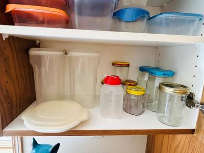 AN ARRAY OF POLY STORAGE CONTAINERS