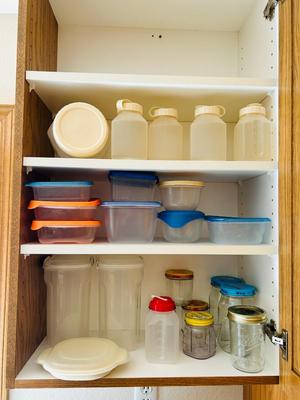 AN ARRAY OF POLY STORAGE CONTAINERS