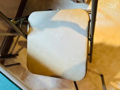 2 FOLDING SAMSONITE CARD TABLES AND 8 CHAIRS