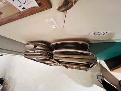 2 FOLDING SAMSONITE CARD TABLES AND 8 CHAIRS