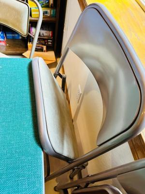 2 FOLDING SAMSONITE CARD TABLES AND 8 CHAIRS