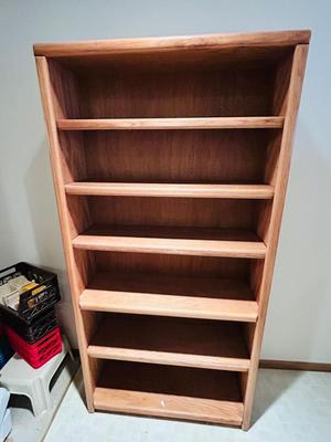 LARGE OAK BOOK SHELF