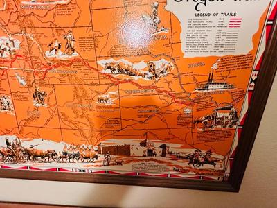 NARROW KNOTTY PINE SHELF, AND OREGAN TRAIL MAP