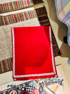 THROW RUGS W/RUBBER BACKING, TABLE RUNNER AND DOOR MAT