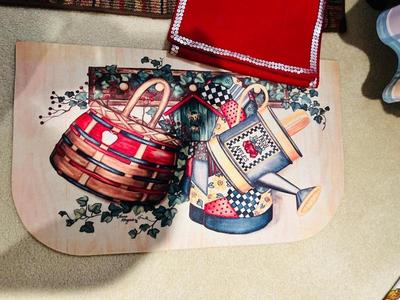 THROW RUGS W/RUBBER BACKING, TABLE RUNNER AND DOOR MAT