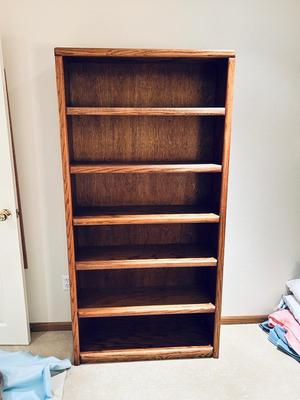 NICE DARKER COLORED WOODEN BOOKCASE