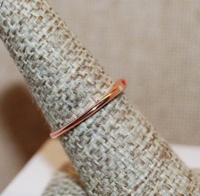 Size 7 ¼ Delicate TINY Enamel RED HEART Infinity-Style Ring on a Rose Gold Band (1.2g)