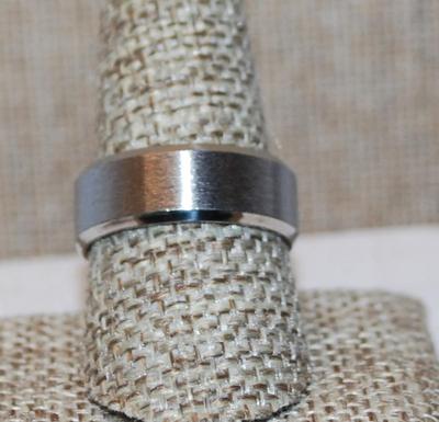 Size 9¼ Silver Tone No-Stones Solid Ring (6.6g)
