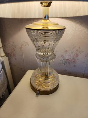 Lot #166 Pair of Pressed Glass Table Lamps - Works