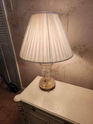 Lot #166 Pair of Pressed Glass Table Lamps - Works