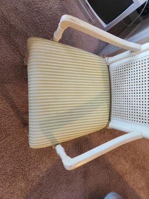 Lot #167 Thomasville Faux Rattan Desk - 1 drawer - Matching Chair