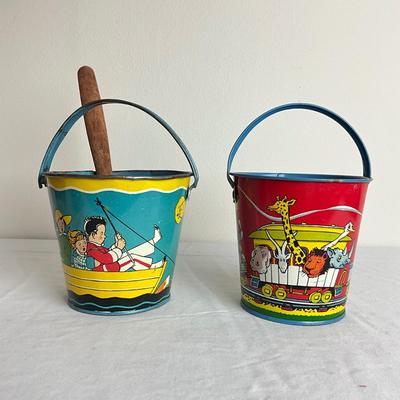D921 Lot of Two Vintage G.S.W. Ltd & Superior Canada made Sand Pails