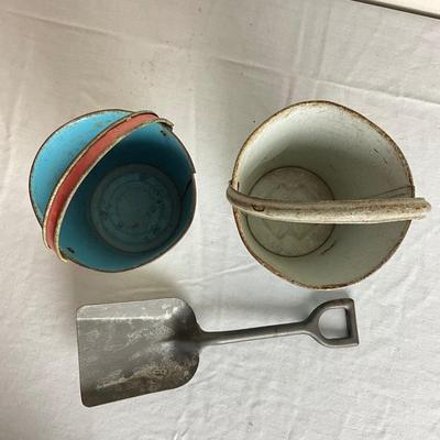 D922 Lot of Two Vintage J. Chein Sand pails