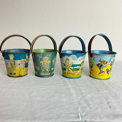 D923 Ridleys & J. Chein Small Candy Dispensary Sand Pails