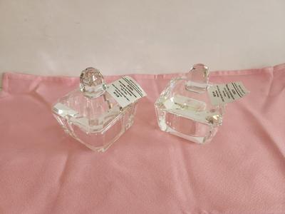 Lot #171 Lot of 2 crystal trinket boxes with lids - new with tags