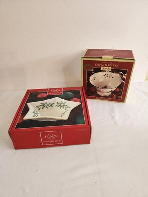 Lot #175 New in Box - Lenox "Holiday" Star Dish & Spode Footed Compote