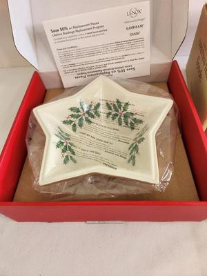 Lot #175 New in Box - Lenox "Holiday" Star Dish & Spode Footed Compote