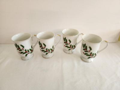 Lot #180 Lot of 4 "All the Trimmings" Holiday Mugs