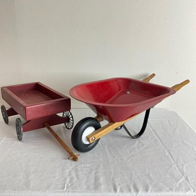 D963 Doll Wagon and Wheel barrow