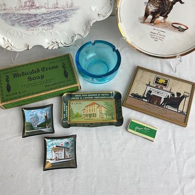 D971 Vintage Advertising DE.& PA. Plates, Soaps, Matches, Ashtrays and more