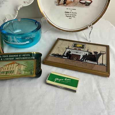 D971 Vintage Advertising DE.& PA. Plates, Soaps, Matches, Ashtrays and more