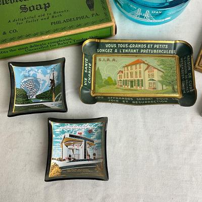D971 Vintage Advertising DE.& PA. Plates, Soaps, Matches, Ashtrays and more