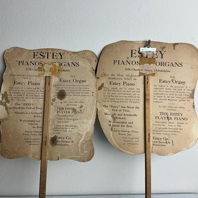 D972 Antique Victorian Advertising Calendar and Fans