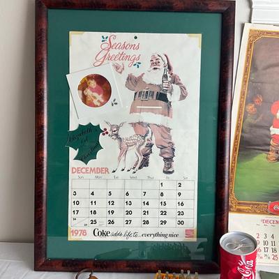 D974 Vintage Coca cola Advertising Calendars Radio, Caps, Openers